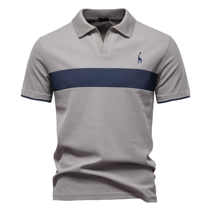 Herren Poloshirt mit modernem Farbblockdesign und hochwertiger Baumwollmischung Drune