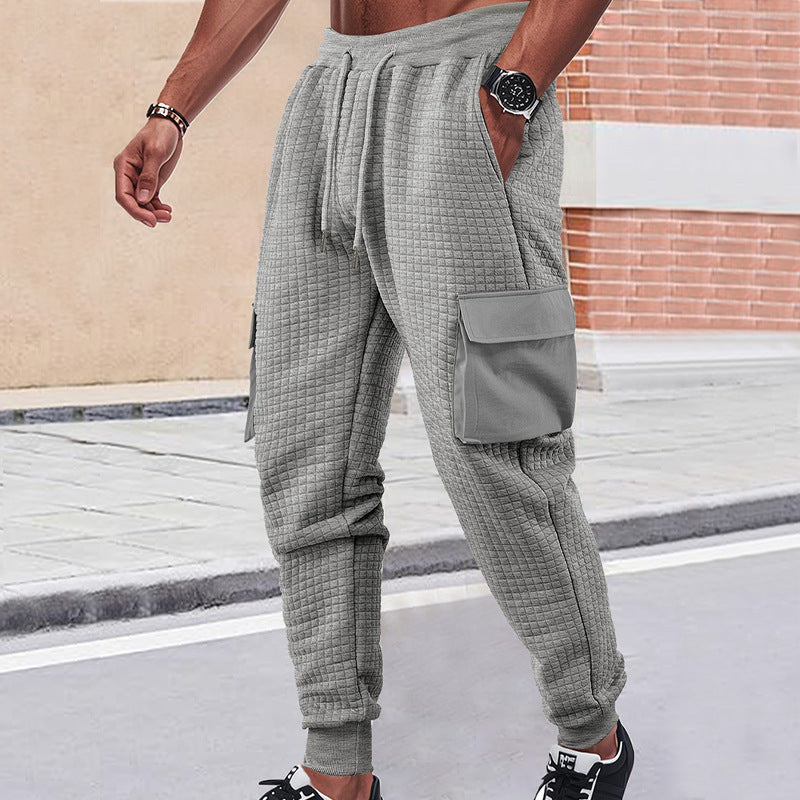 Herren nan gesteppte Thermo-Loungehose mit Funktionstaschen, Tunnelzug und elastischem Bündchen Drune