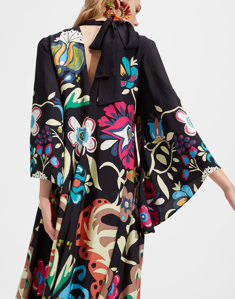 Drune | Bedrucktes Dreiviertelarmkleid