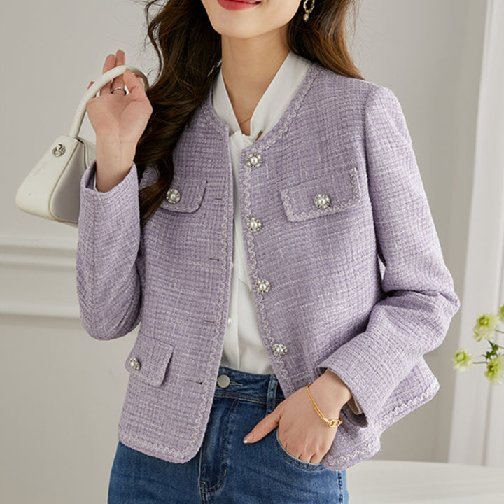 Damen Tweedjacke mit eleganten Perlendetails Drune