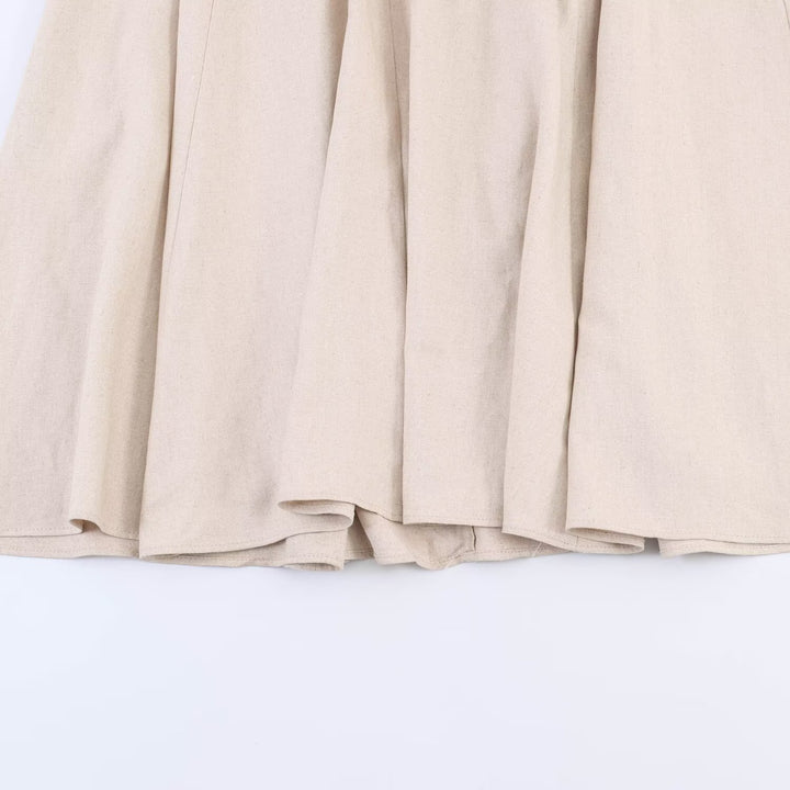Damen V-Ausschnitt Kleid mit voluminösen Puffärmeln und schwingendem Rock Drune