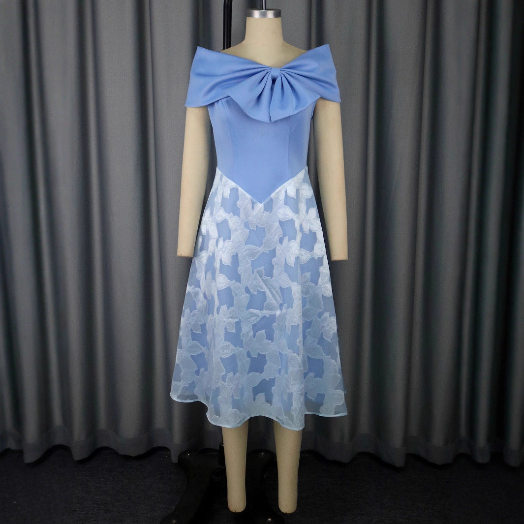Damen Elegantes Cocktailkleid mit übergroßem Schleifen-Detail Drune
