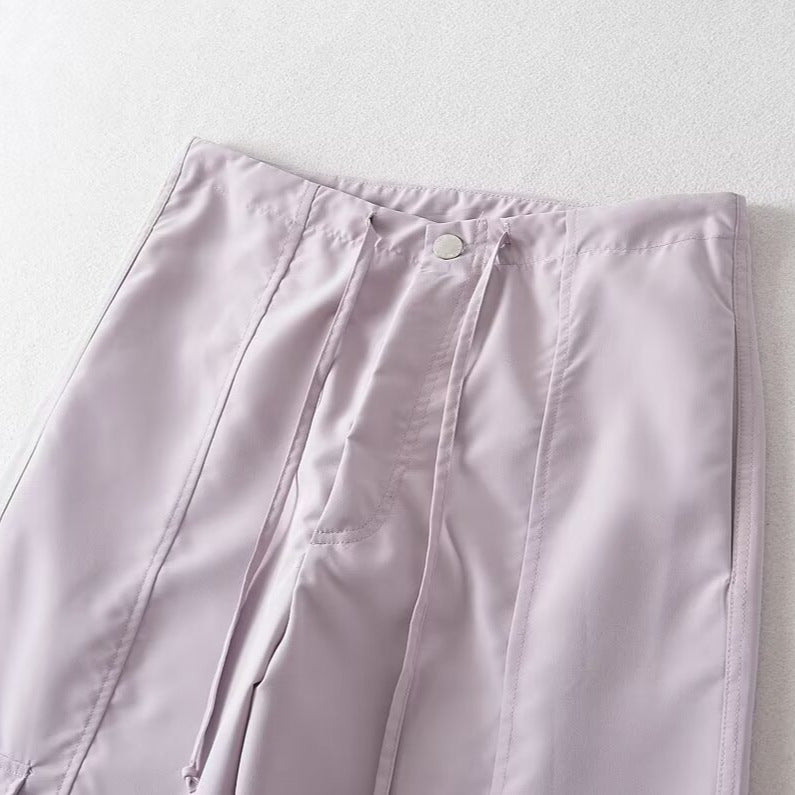 Damen bequeme Cargo-Hose mit verstellbarem Bund und funktionellen Taschen Drune