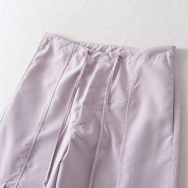 Damen bequeme Cargo-Hose mit verstellbarem Bund und funktionellen Taschen Drune