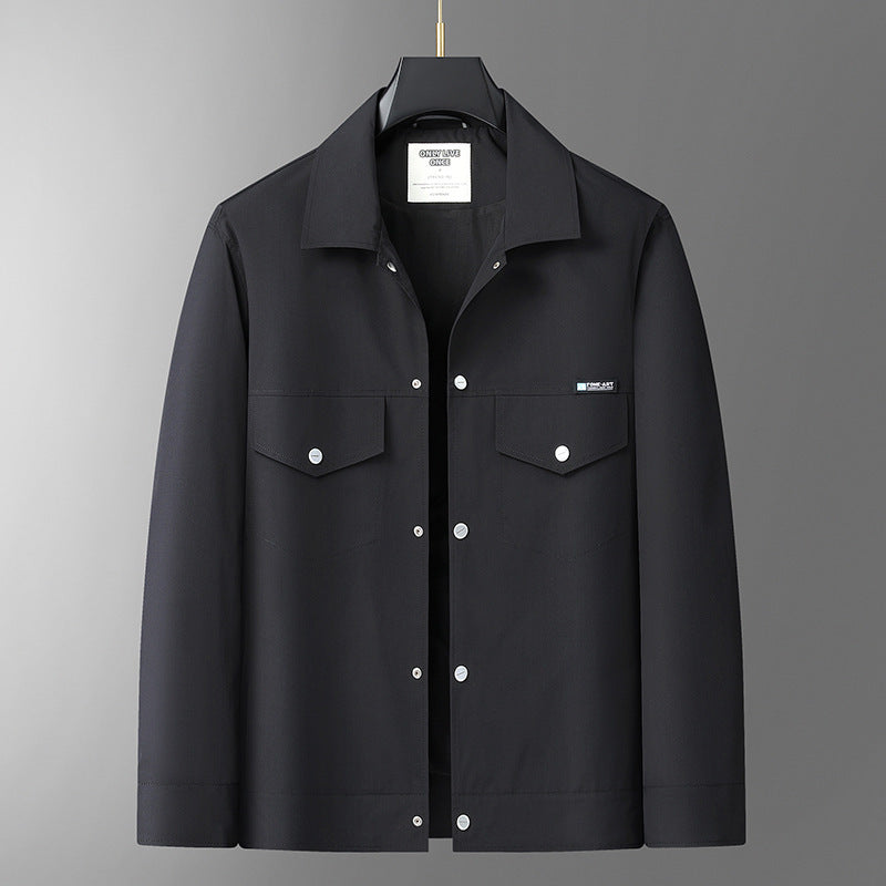 Herren Leichte Overshirt-Jacke aus Mikrofasermix mit Brustpattentaschen Drune