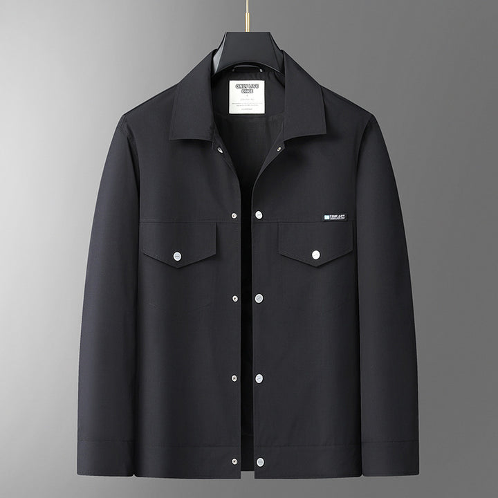 Herren Leichte Overshirt-Jacke aus Mikrofasermix mit Brustpattentaschen Drune