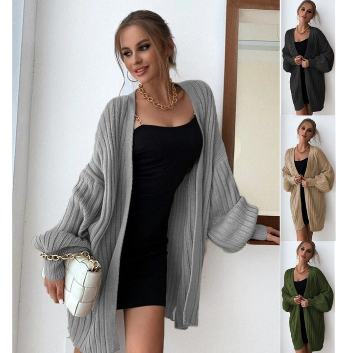 Damen Stricküberwurfjacke mit weitem Schnitt und eleganten Ärmeln Drune