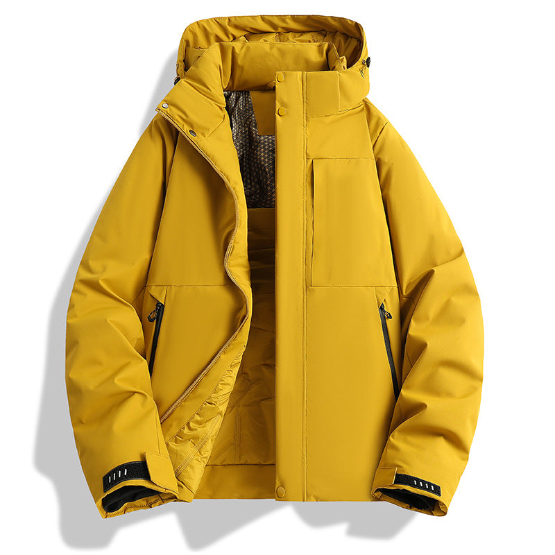 Damen wattierte Kapuzen-Outdoorjacke mit winddichter Membran und isolierendem Thermofutter Drune