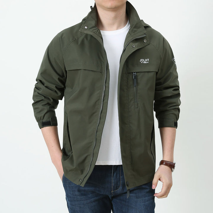 Herren Leichte Kapuzen‑Softshelljacke mit wasserabweisender Oberfläche und Reißverschluss‑Brusttasche Drune