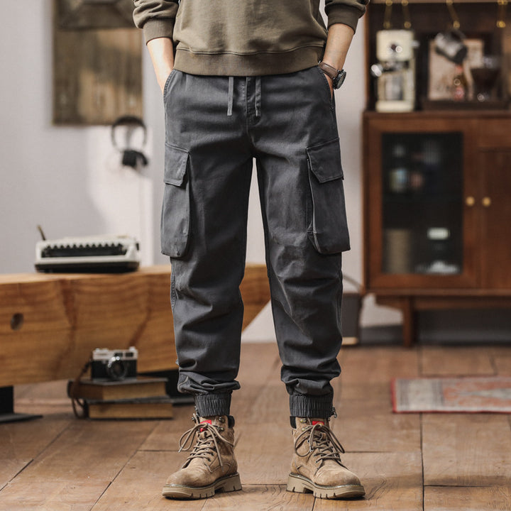 Herren Cargo-Jogginghose mit Mehrfach-Taschen, Tunnelzug und elastischen Bündchen Drune