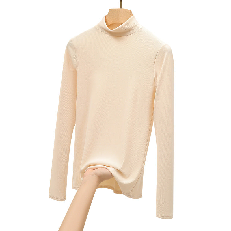 Damen Elegantes und figurbetontes Langarm-Rollkragenoberteil Drune
