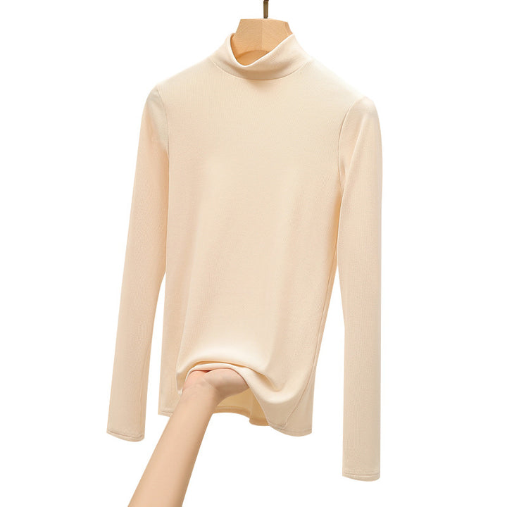 Damen Elegantes und figurbetontes Langarm-Rollkragenoberteil Drune