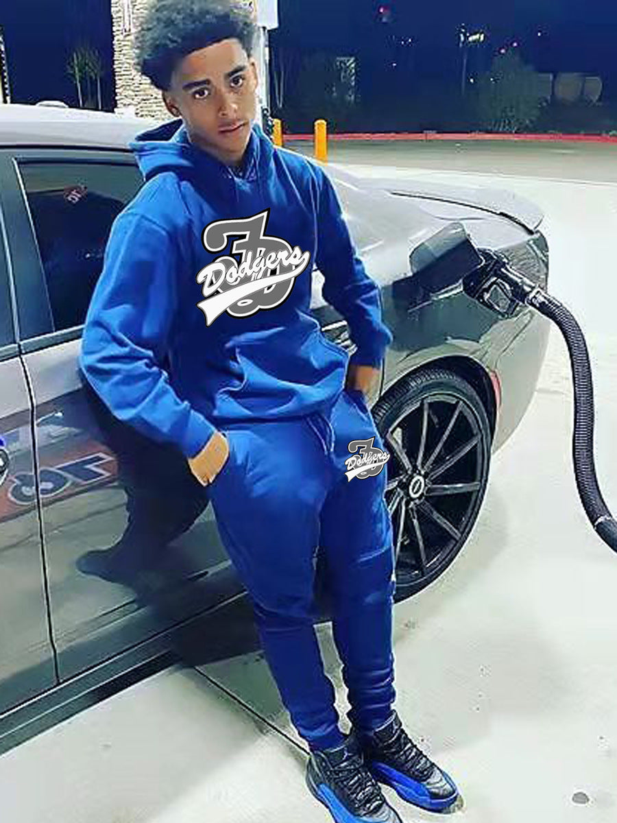 Herren Sport Hoodie und Jogginghose Set mit auffälligem Print Drune