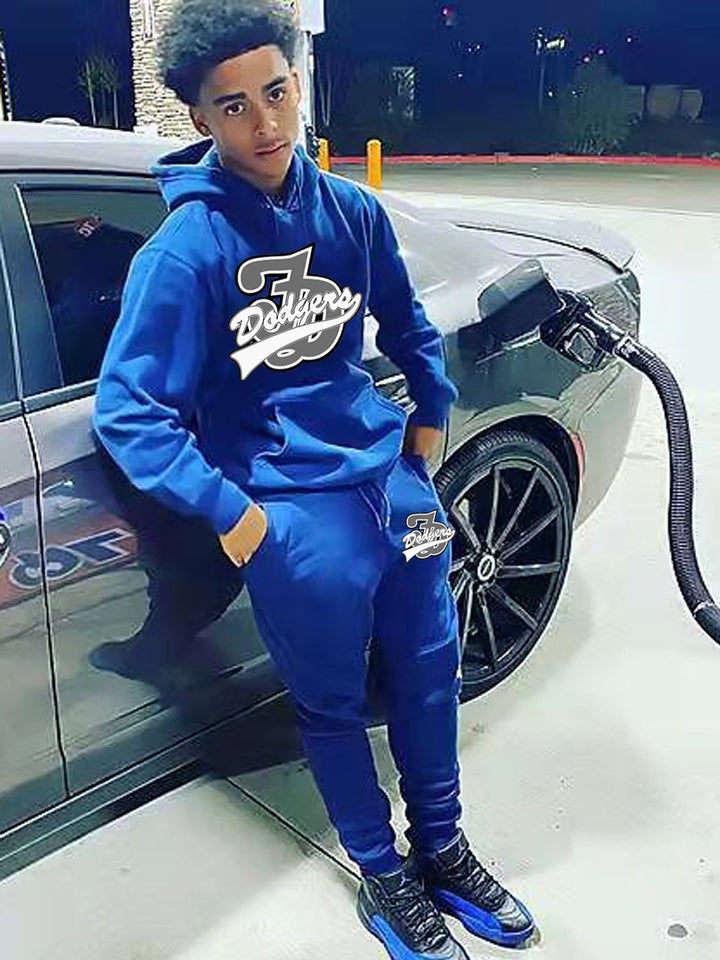 Herren Sport Hoodie und Jogginghose Set mit auffälligem Print Drune