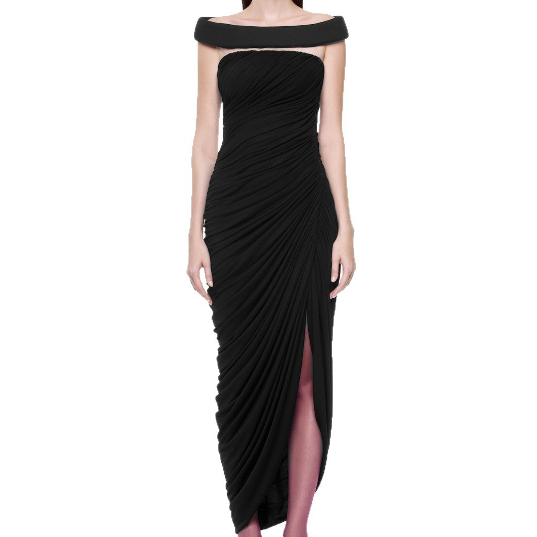 Damen Elegantes Abendkleid mit Off-Schulter-Design und raffiniertem Drapé Drune