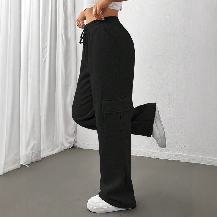 Damen Weite Cargohose im Jogger‑Stil mit Kordelzug Drune
