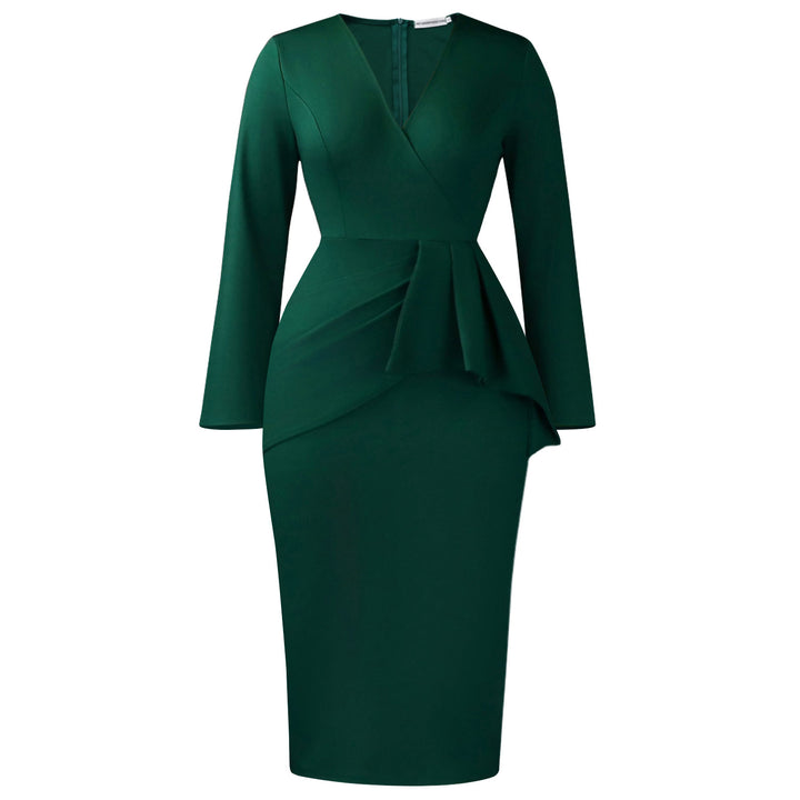 Damen Wickelkleid mit elegantem Schnitt und asymmetrischen Rüschen Drune