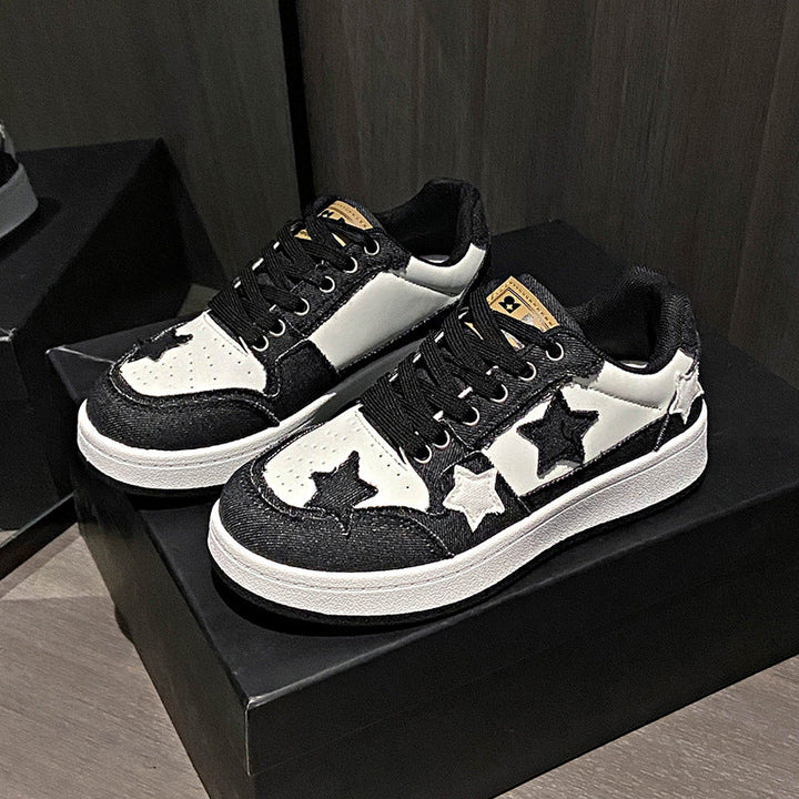 Damen Sportliche Sneakers mit modischen Sternen-Applikationen Drune