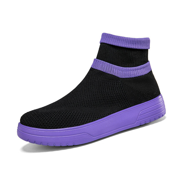 Herren High-Top Atmungsaktive Strick-Sneaker mit Dämpfung Unterstützung Drune