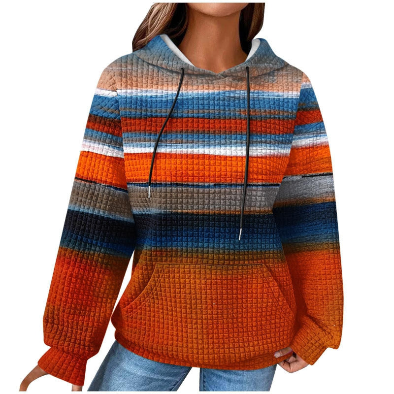 Damen Modischer Kapuzenpullover im Karodesign Drune