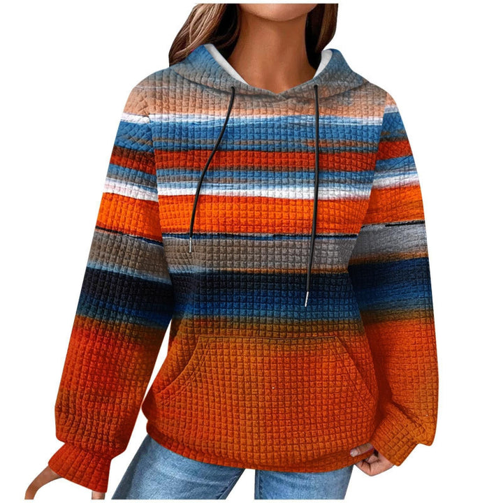 Damen Modischer Kapuzenpullover im Karodesign Drune