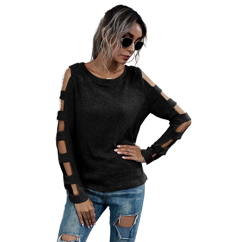 Damen Bequemer Pullover mit Cut-Out-Details Drune