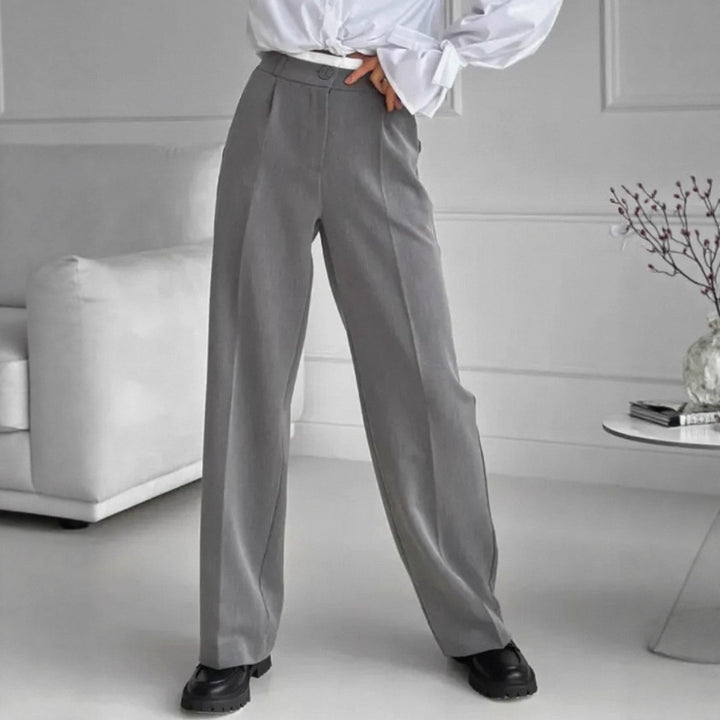 Damen elegante Pluderhose mit hohem Bund und ruhig fließendem Schnitt Drune