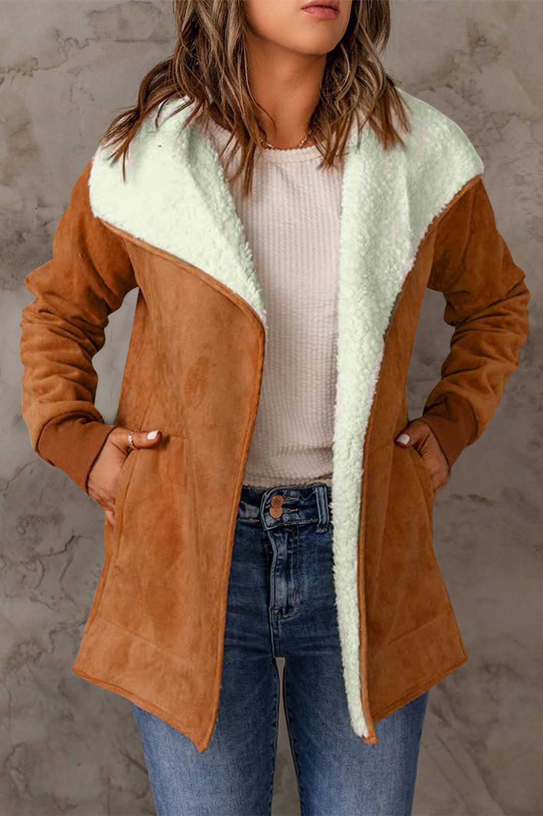 Drune | Revers Wildleder und Schafswolle Thermojacke