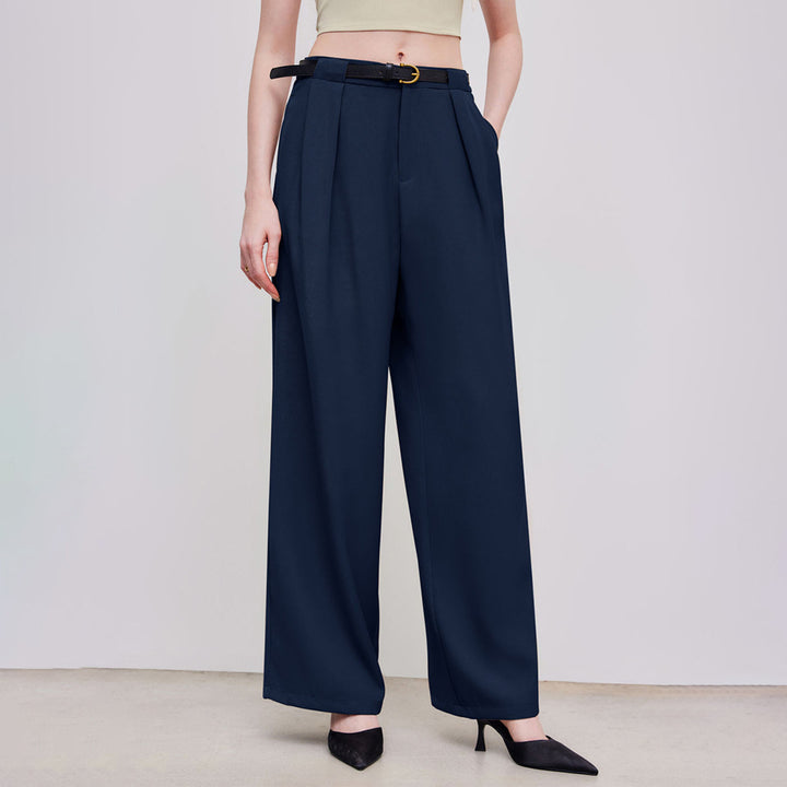 Damen Hochtaillierte Palazzo-Hose mit Gürtel Drune
