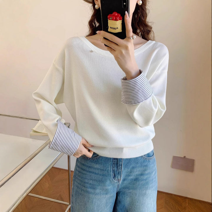Damen lässiger Pullover mit abnehmbarem Innenarm Drune