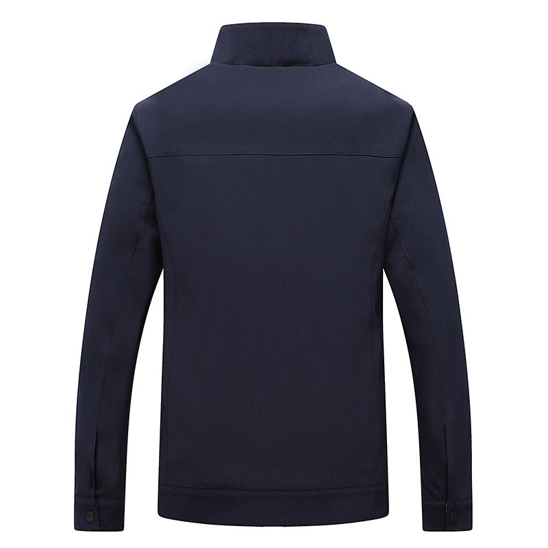Herren Leichte Freizeitjacke mit Stehkragen, Reißverschlusstaschen und kariertem Innenfutter Drune