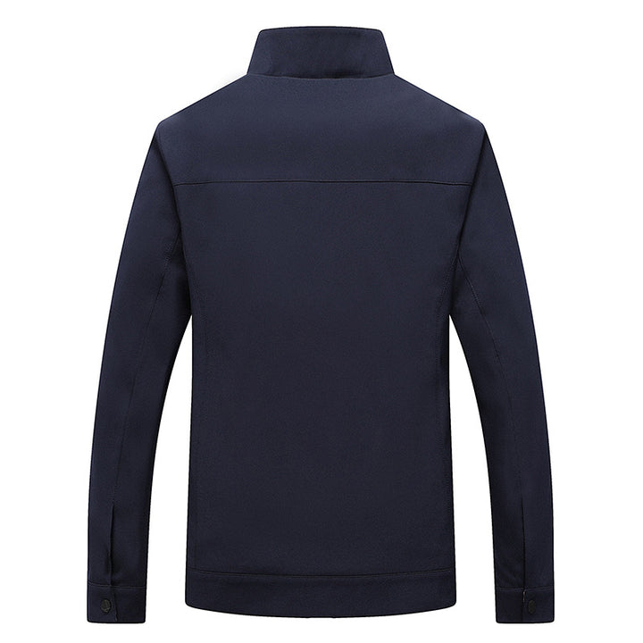 Herren Leichte Freizeitjacke mit Stehkragen, Reißverschlusstaschen und kariertem Innenfutter Drune