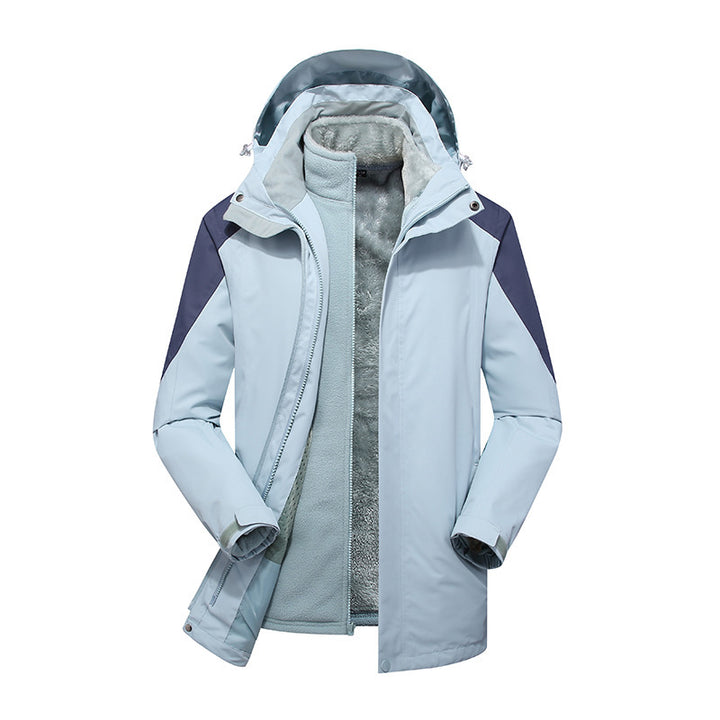 Damen Modulare Softshell-Regenjacke mit herausnehmbarer Fleece-Innenjacke und verstellbarer Kapuze Drune