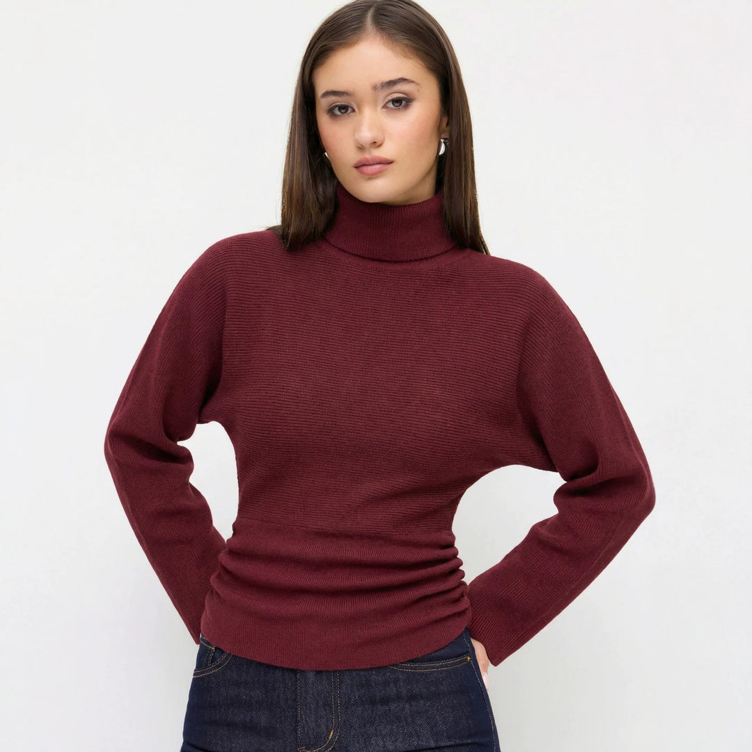 Damen Eleganter Rollkragenpullover Drune
