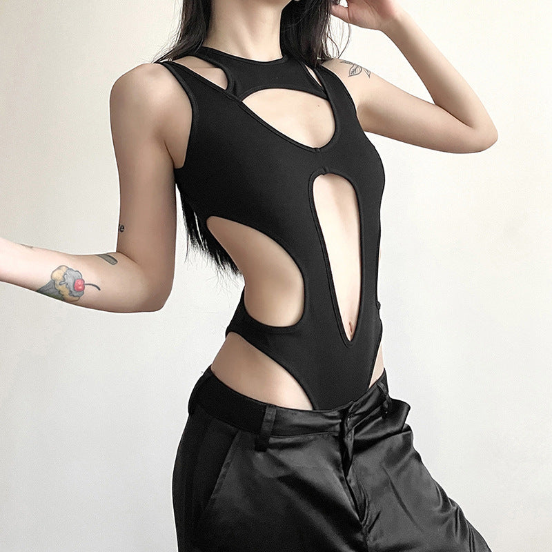 Damen sportlicher Cut-Out Badeanzug Drune