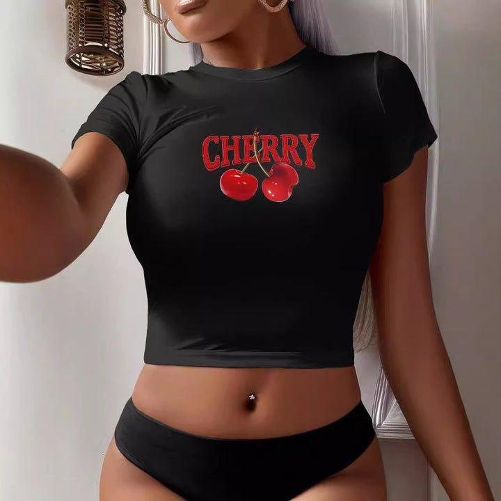 Damen Crop-T-Shirt mit kreativem Bärenmotiv und witzigem Spruch Drune