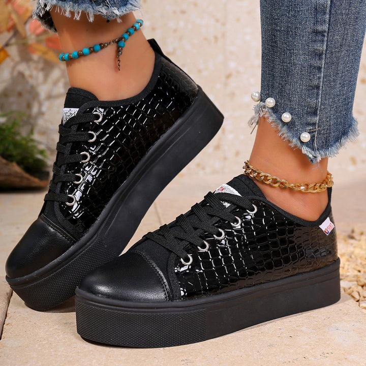 Damen Sneakers mit strukturiertem Obermaterial und bequemem Plateau Drune