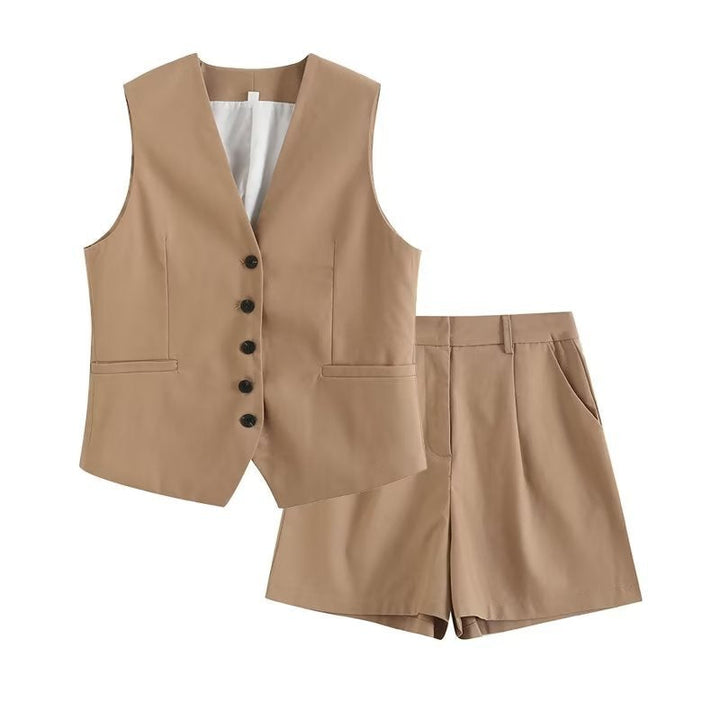 Drune | Lockere Weste Shorts Set