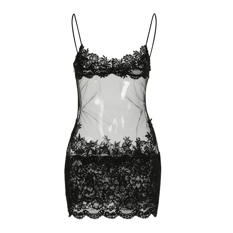 Damen Spitzenkleid mit verführerischen Transparenzen und eleganten Applikationen Drune