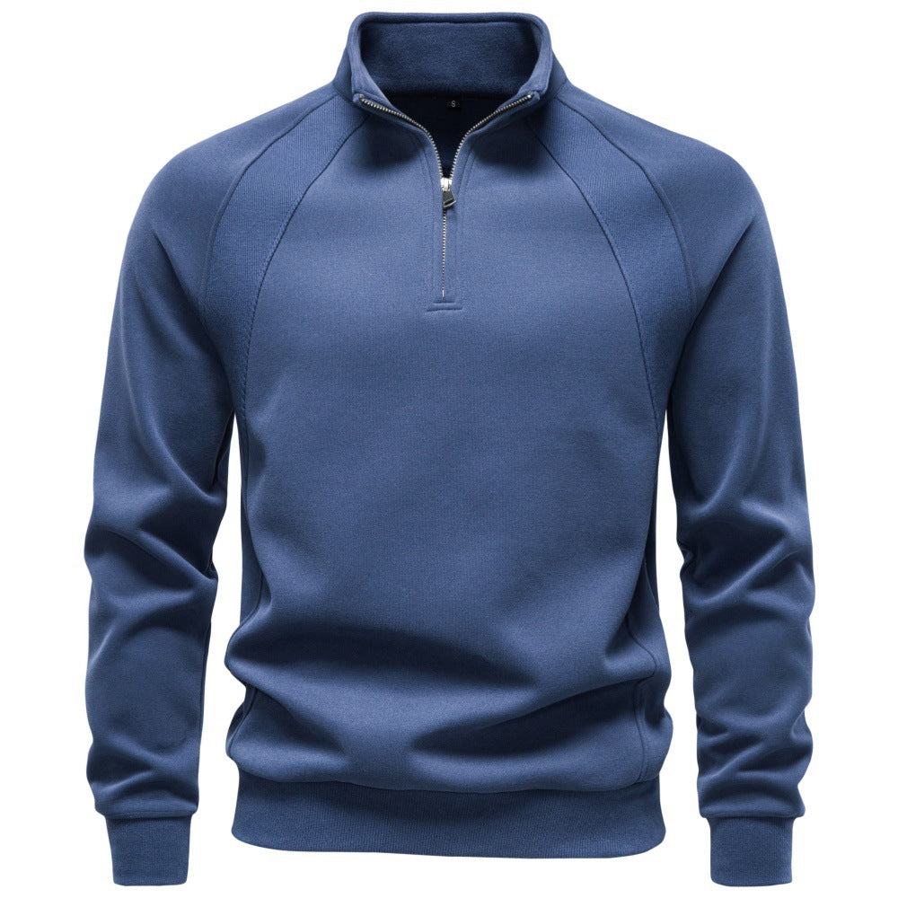 Herren Troyer-Fleecepullover mit Stehkragen und halbem Reißverschluss Drune