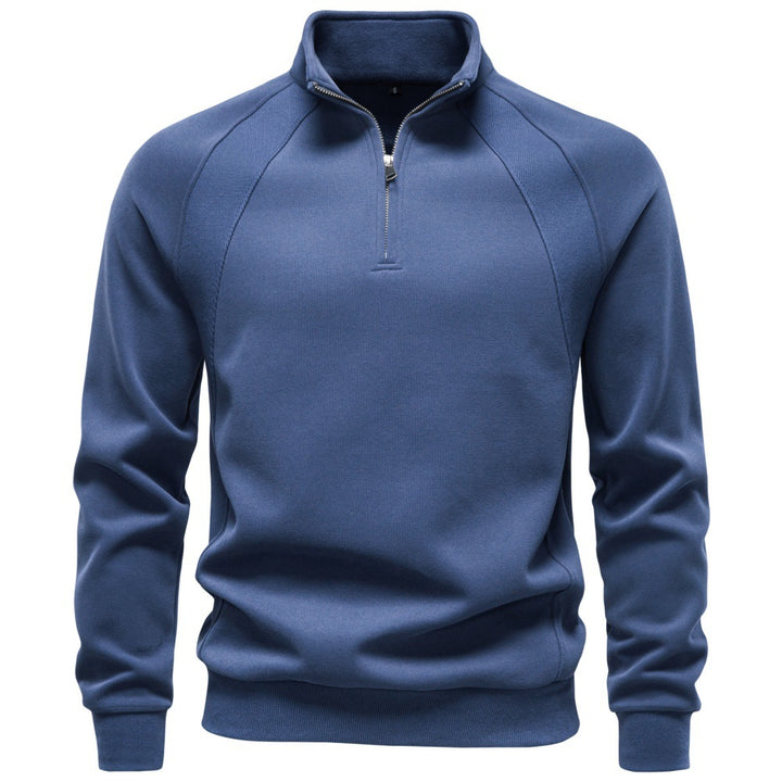 Herren Troyer-Fleecepullover mit Stehkragen und halbem Reißverschluss Drune