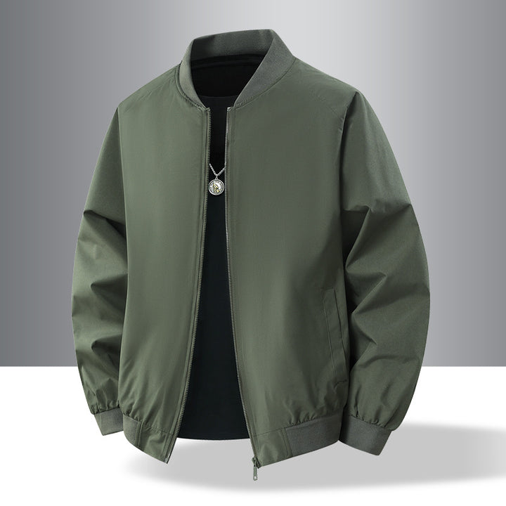 Herren Leichte urban-militärische Bomberjacke mit elastischem Saum, Reißverschluss und Eingrifftaschen Drune