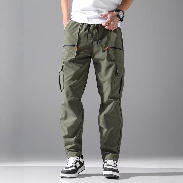Herren Utility-Cargohose mit Reißverschlusstaschen, Tunnelzugbund & vorgeformten Kniepartien Drune