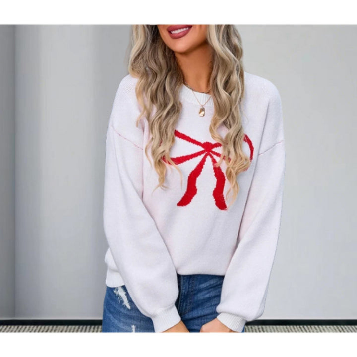 Damen Oversized Pullover mit modernem Schleifen-Design Drune