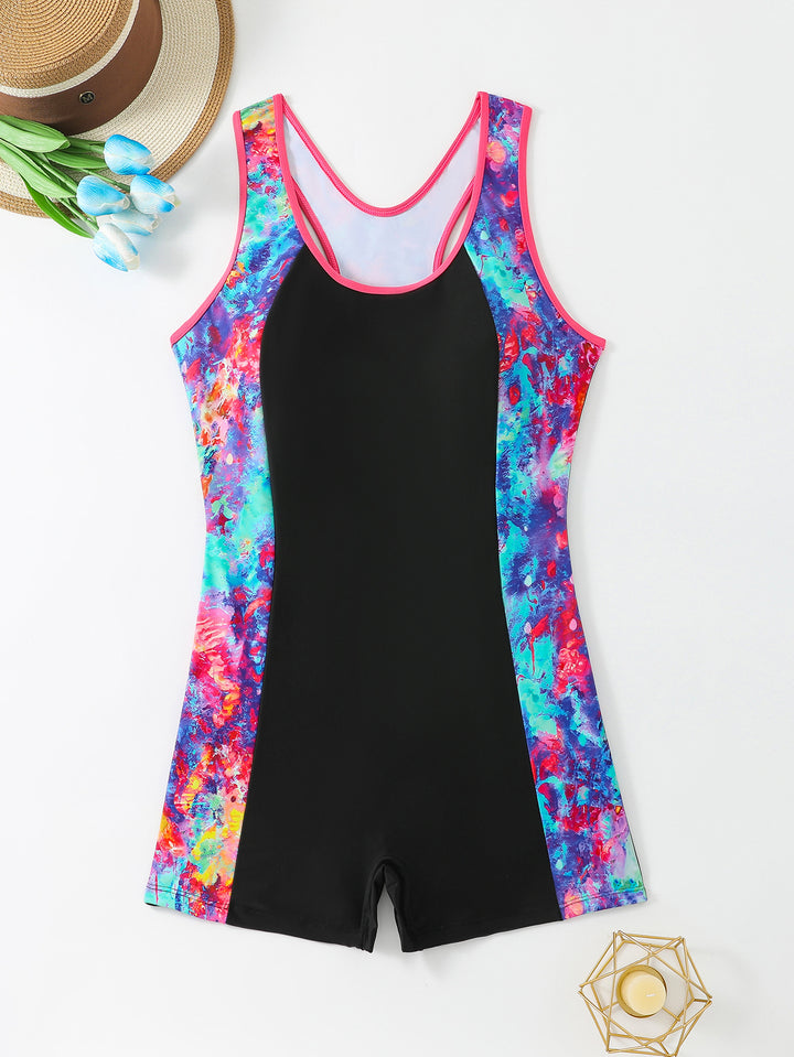 Damen Sportlicher Kurzschwimmanzug Drune