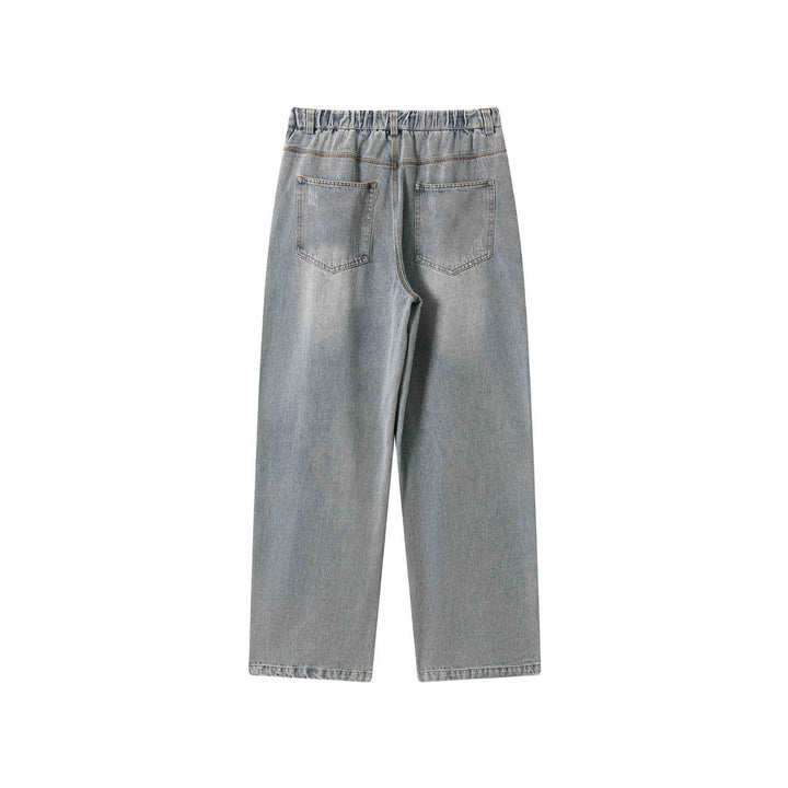 Damen Jeanshose mit weitem Bein, hoher Taille und vorderlichem Mittelschlitz Drune