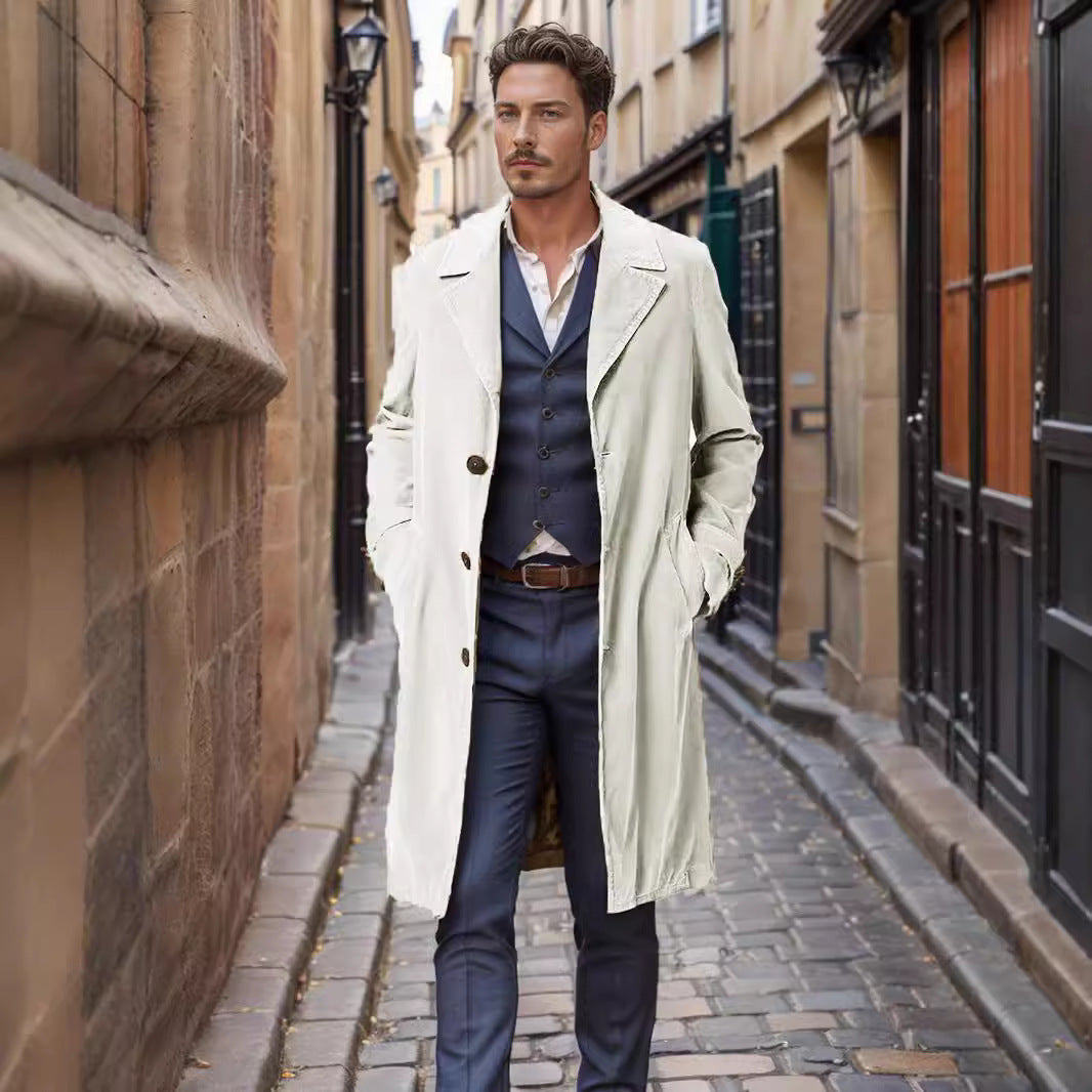 Herren eleganter und stilvoller Wollmantel Drune