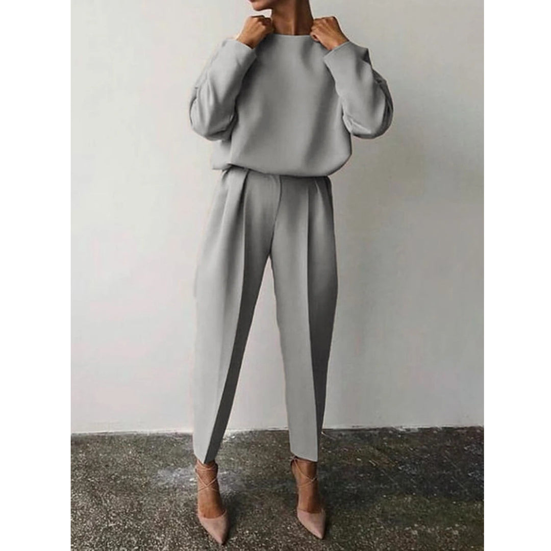 Damen Modischer Jumpsuit mit weitem Schnitt und eleganten Puffärmeln Drune