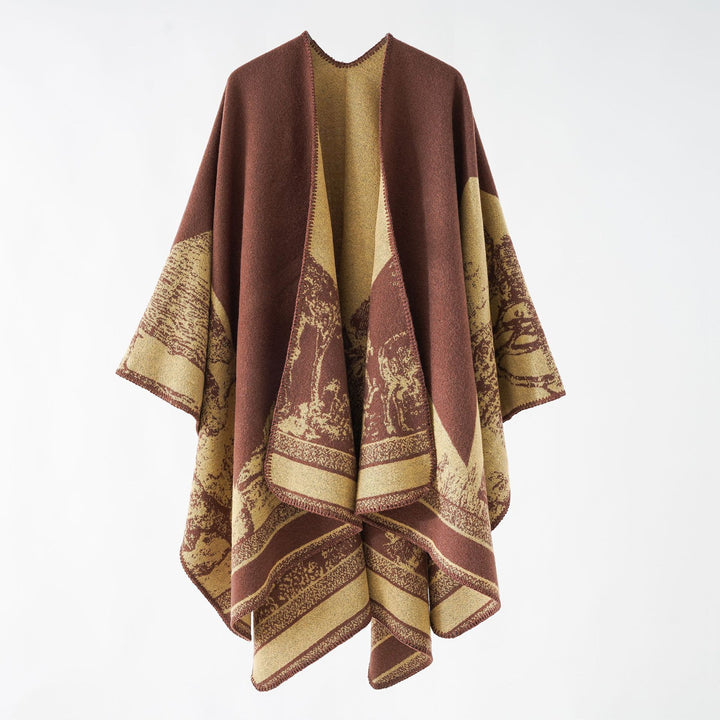Damen Jacquard-Wollmix-Überwurf mit offenem Kimono-Fall und weichem Griff Drune