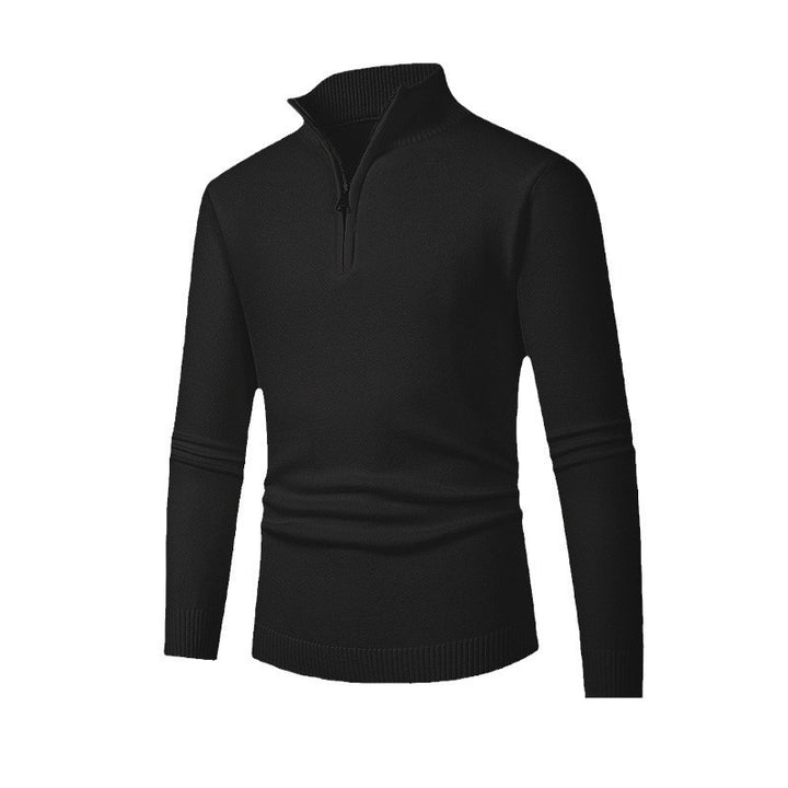 Herren eleganter Rollkragenpullover mit durchgehendem Reißverschluss Drune